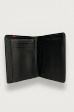 Classic Leather Bi-Fold Wallet with Red Stitch Detail