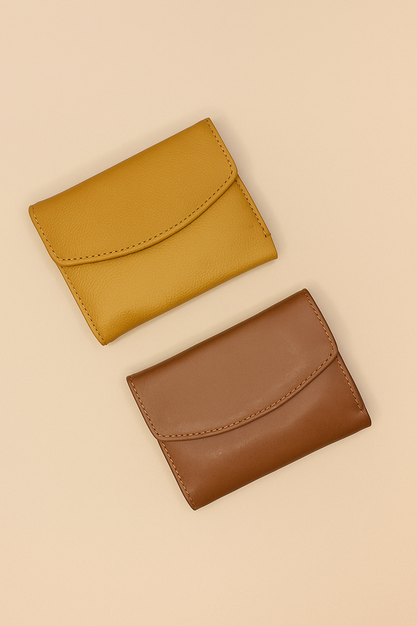 Brown & Mustard Yellow Leather Wallet