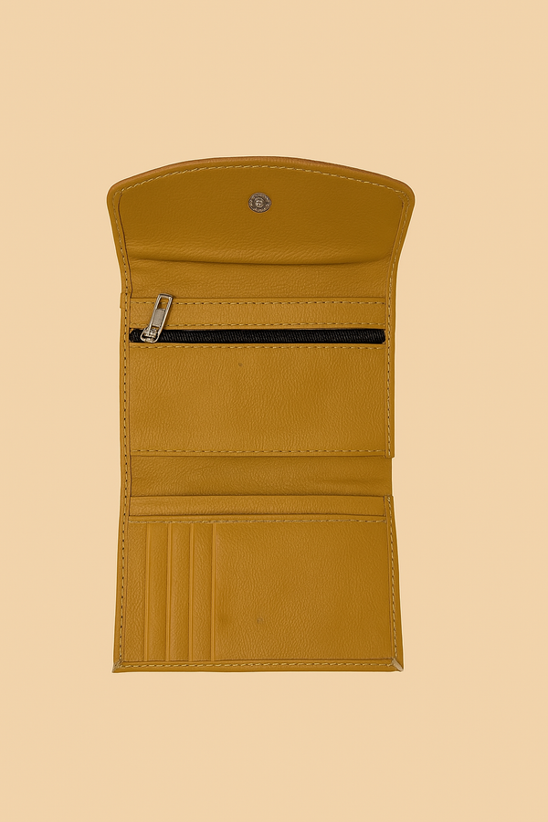 Brown & Mustard Yellow Leather Wallet