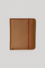 Classic Leather Bi-Fold Wallet with Red Stitch Detail