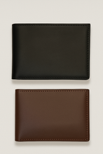 Classic Leather Bi-Fold Wallet (Black & Brown)