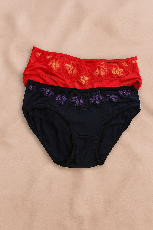 Lace Embroidered underwear – Pack of 2